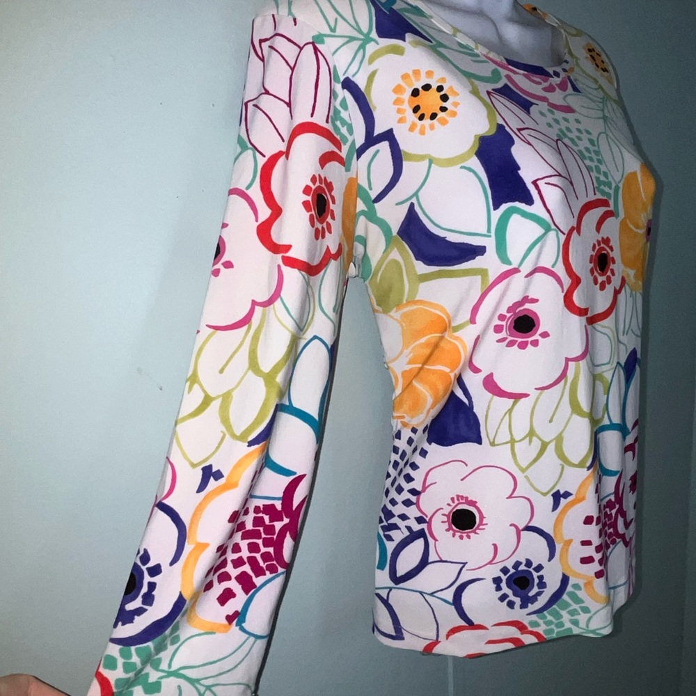 ELCC  Blouse‎ Size Medium Multi Color Floral - Picture 4 of 9